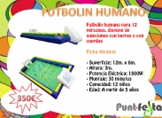 Futbolí humà per a 12 persones, es pot adaptar lligats amb barra o amb corda